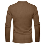 2025KKBOXLY popular  2025 Popular trade spring new casual men's corduroy Henry shirt men's long-sleeved pocket T-shirt