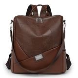 2025 2025 new backpack female Korean version versatile fashion large capacity soft leather simple travel backpack casual student bag