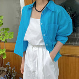 Shirt women's design sense loose sunscreen jacket niche cotton and linen short  spring new cardigan with shirt