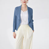 2025 women's autumn clothes, tops, coats, high-grade lapels, long sleeves, loose temperament, commuting fashion, versatile cardigan, coat