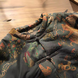 imitation fragrant cloud yarn light sports padded jacket, Guochao copper ammonia printing placket button cotton coat M22460