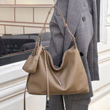 [Factory] TOGO cowhide large-capacity  style tote bag New genuine leather single shoulder fashion messenger women's bag
