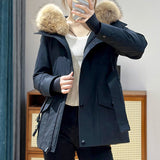 2025 Tooling goose down jacket jacket short hooded big fur collar cold clothing ski clothing outdoor sports women's clothing winter
