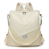 2025 2025 new backpack female Korean version versatile fashion large capacity soft leather simple travel backpack casual student bag