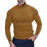 KKBOXLY 2025 Autumn and winter long-sleeved German velvet bottoming shirt 2025 casual solid color semi-turtleneck tight long-sleeved top men