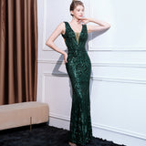 2025 Evening dress, socialite style, light luxury temperament, high-end banquet, high-end sense, heavy industry sequins, long and thin dress