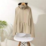 Cool feeling channel good goods! A certain Xia Pingti style large version UPF50 + original yarn vinyl hat sunscreen jacket D211