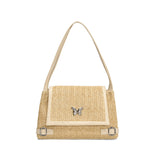 KKBOXLY 2025 Woven straw large-capacity commuter bag women's popular new fashion seaside vacation beach bag shoulder armpit bag