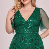 2025spring and summer new  evening dresses V collar mesh banquet performances host dress factory supply