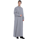 kkboxly  Men's Saudi Arabic Thobe Jubba Dishdasha Long Sleeve Robe, Islamic Abaya Dress, Ramadan Muslim Dress Middle East Islamic Clothing