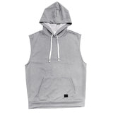 KKBOXLY 2025 New 2025 men's casual European size summer knitted texture hoodie sleeveless T-shirt pouch drawstring back