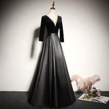 2025 Black banquet evening dress  new long  elegant art examination host chorus performance dress