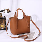 Women's bag New leather texture first layer cowhide vegetable basket bag large capacity first layer cowhide crossbody handbag 3303