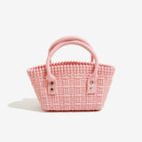 KKBOXLY 2025 PVC Barbie jelly bag fashionable versatile woven vegetable basket dirt-resistant and easy to wash summer women's handbag customization