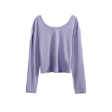 Spring casual design U-neck snake bone pattern T-shirt niche unique thin front shoulder wear temperament top women