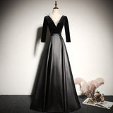 2025 Black banquet evening dress  new long  elegant art examination host chorus performance dress