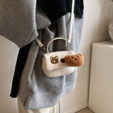 KKBOXLY 2025 Autumn and winter super fire niche lamb furry bag women's popular new versatile chain messenger bag mini furry bag