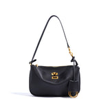 2025 Cowhide Leather Women's Bag Underarm Bag Lock Small Square Bag Locomotive Handbag Baguette Bag Shoulder Bag Crossbody Bag