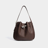 2025 Bags Large-capacity women's niche leather cowhide bucket bags Versatile Popular-style shoulder bags Premium casual messenger bags