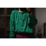 2025  24/1 SN10 casual literary versatile solid color linen long-sleeved cardigan button-up shirt