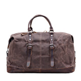 KKBOXLY 2025 Muchuan large-capacity portable travel bag, 2025 waterproof oil wax canvas messenger bag with cowhide fitness sports bag