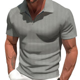 KKBOXLY 2025 n heavy cotton rod elastic jacquard men's short-sleeved polo shirt men's new casual men's summer t-shirt