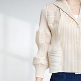 2025 high-end pleated short coat women's spring and autumn new bud design niche cardigan shawl top