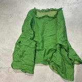 2025    24/3 SN36 literary and sweet two-color ramie long-sleeved lotus leaf neck pullover sunscreen shirt