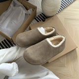 2025  Birkenstocks small potato snow boots popular autumn and winter new warm muller shoes lazy one pedal