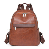 2025 Leisure commuter backpack 2025 new fashion simple large-capacity travel versatile women's bag soft leather student bag