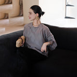 New Chinese shirt set, black gray loose top button-down shirt B0805 jacquard wide-leg pants B0740