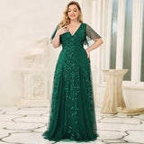 2025spring and summer new  evening dresses V collar mesh banquet performances host dress factory supply