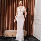 2025 Evening dress Women's sequins Company annual meeting Internet celebrity activities Dinner party Car model etiquette Miss Skinny long dress
