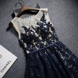2025Banquet dress  new fashionable and elegant navy blue long large size sleeveless bar mitzvah evening dress dress