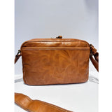 Pillow bag New genuine leather retro women's bag  style small square bag women's vegetable tanned cowhide crossbody shoulder bag 23028