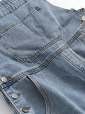 Z500 sweet girl denim overalls summer new retro loose curled wide-leg shorts suspender jumpsuit