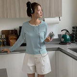 Korean contrasting color fake two-piece milk waxy knitted sweater spring new women's clothing temperament gentle long-sleeved bottoming shirt top women