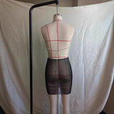 2025  4273 2025 New new rhinestone inlaid diamond cloth handmade neck halter top skirt set