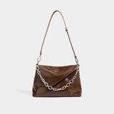 2025 popular New Cowhide Versatile ins Retro Small Square Bag Premium Texture Simple Chain Bag Commuter Shoulder Crossbody