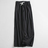 Solid color thin drape breathable elastic waist loose straight-leg pants thin wide-leg pants women's pants floor-mopping casual pants K792