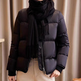 2025 95 white goose down baseball jacket down jacket short women's clothing  new thickened jacket casual temperament age reduction winter