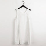 Suspender skirt Korean version women's summer short sleeveless U-neck vest skirt design strap cotton and linen dress women