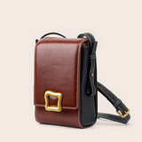 Mini small square bag messenger bag  summer new cowhide women's bag versatile mobile phone bag retro premium bag