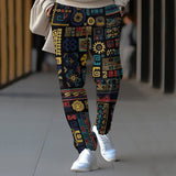 KKBOXLY 2025 spring and autumn men's fashion casual printing heavy trousers loose and tight rope straight trousers spot