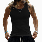 KKBOXLY 2025 popular summer new n tough guy men's T-shirt New men's threaded vest sports leisure fitness vest