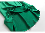 Y616 solid color high waist slim satin A-shaped skirt spring and summer new 2022 long skirt versatile women's skirt skirt skirt