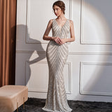 2025 Evening dress Women's sequins Company annual meeting Internet celebrity activities Dinner party Car model etiquette Miss Skinny long dress