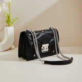 KKBOXLY 2025 PU diamond square bag fashionable versatile handbag summer women's messenger bag metal soft leather shoulder customization