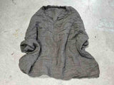 2025  23/6 Movie/Literary and retro texture yarn-dyed linen pullover stand-up collar buckle loose shoulder shirt