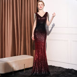 2025 Evening dress female company annual meeting host banquet temperament light luxury niche high-end sequined slim long dress